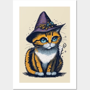 Cat Celebrating Halloween Posters and Art
